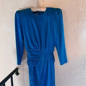 Beautiful blue silk vintage dress.